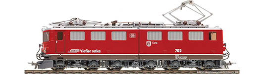 074-1254121 - H0m - Elektrolok Raetia Ge 6/6 II 701, rot, RhB, Ep. IV - VI